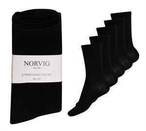 Norvig Ladies Basic 5-Pack Socks Bomuld Sort