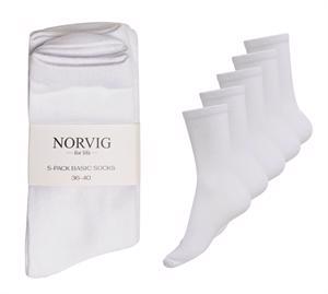 Norvig Ladies Basic 5-Pack Socks Bomuld Hvid