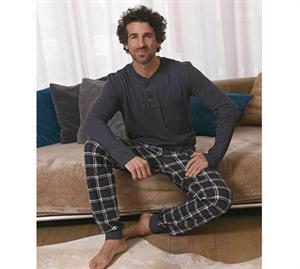 Ringella Herre Pyjamas m/ Ternet Pyjamasbuks Asphalt 