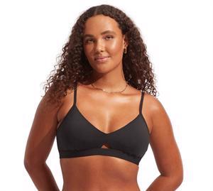 Seafolly Collective Hybrid Bikinitop m/ Udt. Puder Sort - Recycled