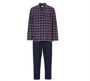 Damella Herre Flannel Pyjamas m/ Knapper Navy & Purple