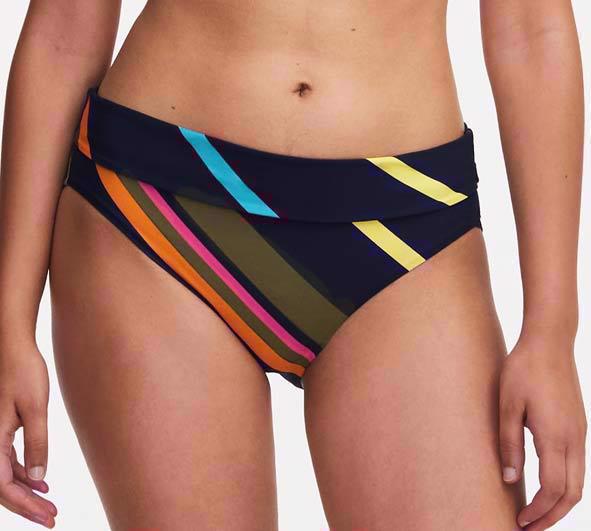 Chantelle Identity Bikini Trusse m/ Høj Talje og Foldekant Colorful Stripes