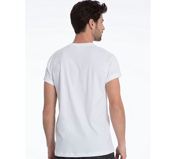 T-shirt bomuld Herre Benefit Hvid- Natural Ren 2-pack