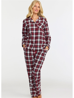 Damella Flannel Check Pyjamas Ternet Ruby Red