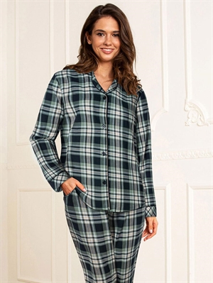 Lady Avenue Cotton Flannel Pyjamas Forrest Checks