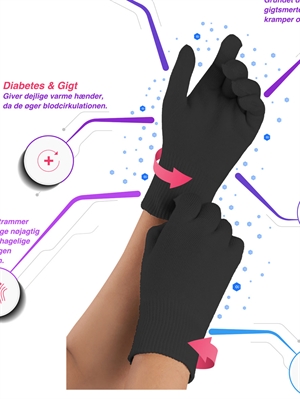 Reflex Wear Gigt & Diabetes Handsker Sort