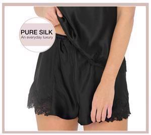 Lady Avenue Silke Shorts m/ Blonde De Luxe Sort