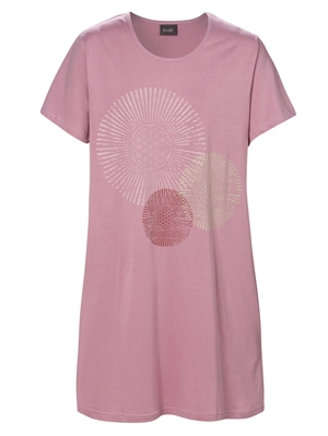 Trofé Circles Big Shirt m/ Print Rosa Bomuld